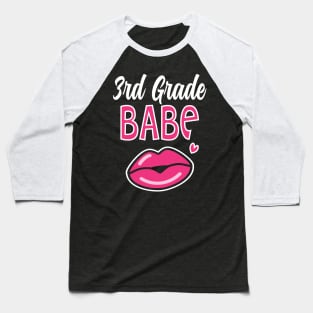 3rd Third Grade Babe Teacher Back to School Baseball T-Shirt